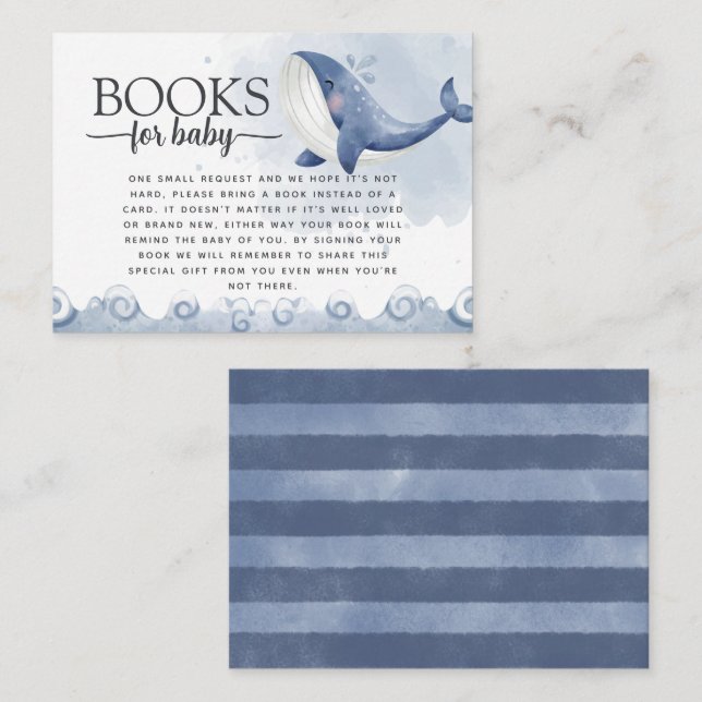 Whale Book Request for Baby Insert Card (Vorne/Hinten)