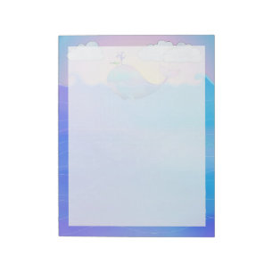 Whale Border - 11" x 8,5" Notepad Notizblock
