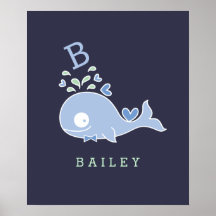 Whale Bow Krawatte Monogram Boy Kinderzimmer Wall 