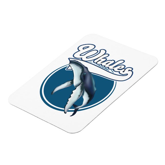 Whale-Cartoon-Logo Magnet (Linke Seite)