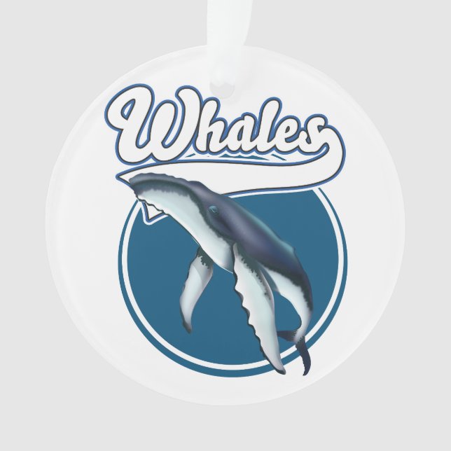 Whale-Cartoon-Logo Ornament (Vorderseite)