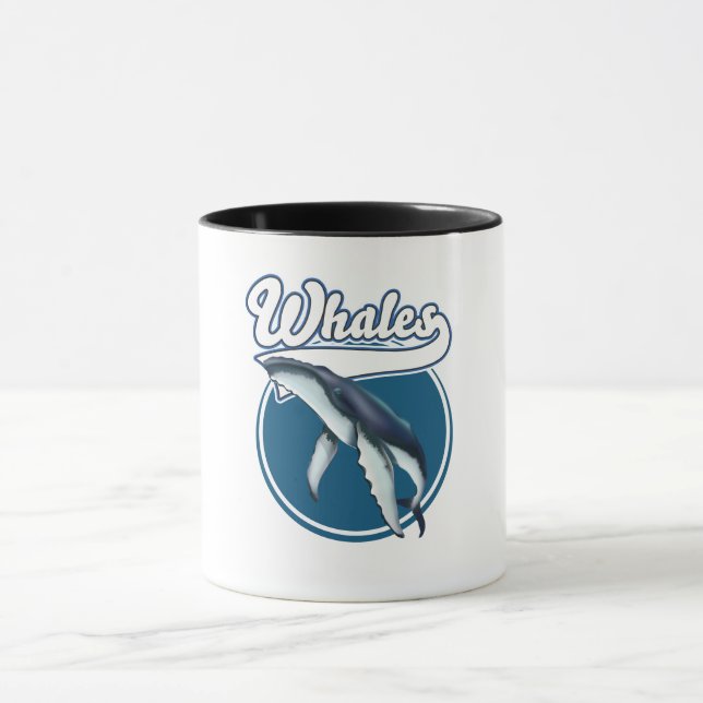 Whale-Cartoon-Logo Tasse (Zentrum)