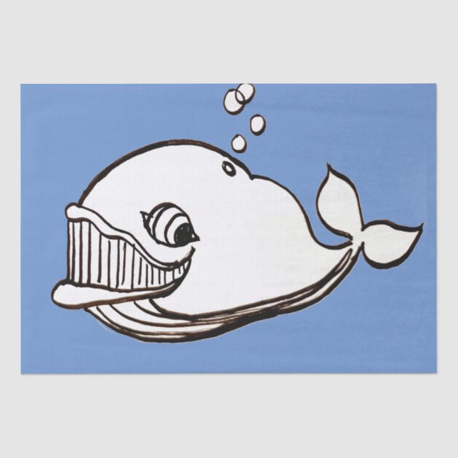 Whale Cartoon Seidenpapier (Vorderseite)