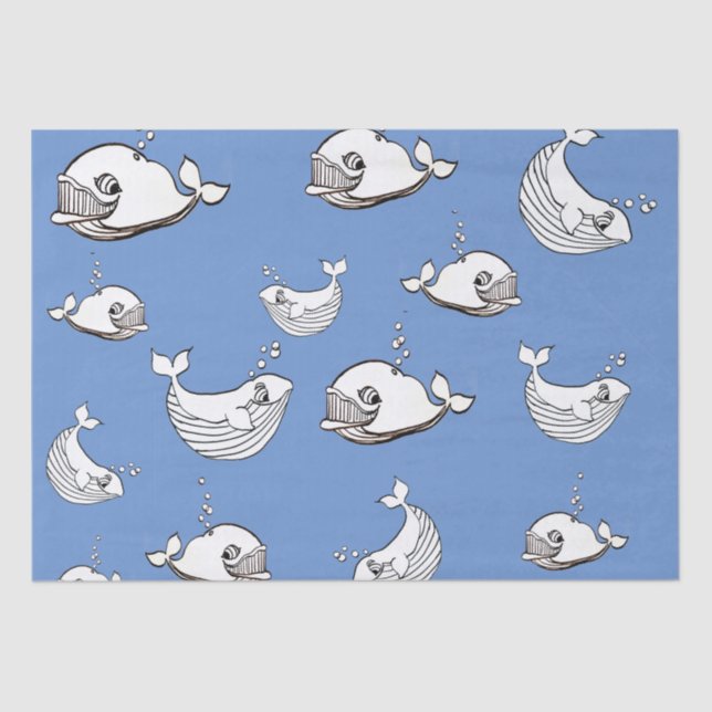 Whale Cartoon Seidenpapier (Vorderseite)