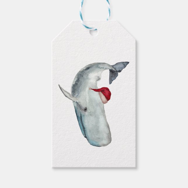 Whale Christmas-Geschenkmarke Geschenkanhänger (Vorderseite)