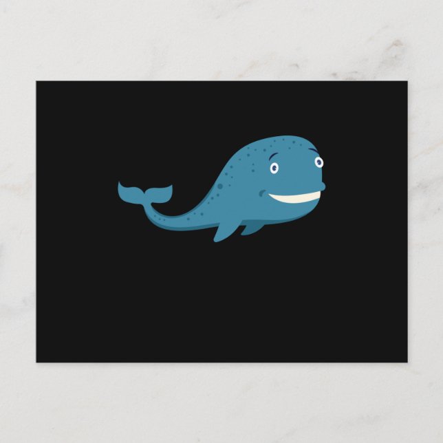 Whale Design lustige Wal Fish Sea niedlich Ozeane  Postkarte (Vorderseite)