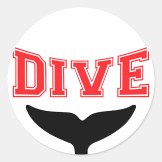 Whale Design SCUBA Dive Runder Aufkleber