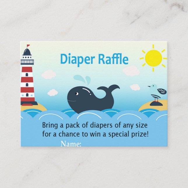 Whale Diaper Raffle Tickets (Vorderseite)