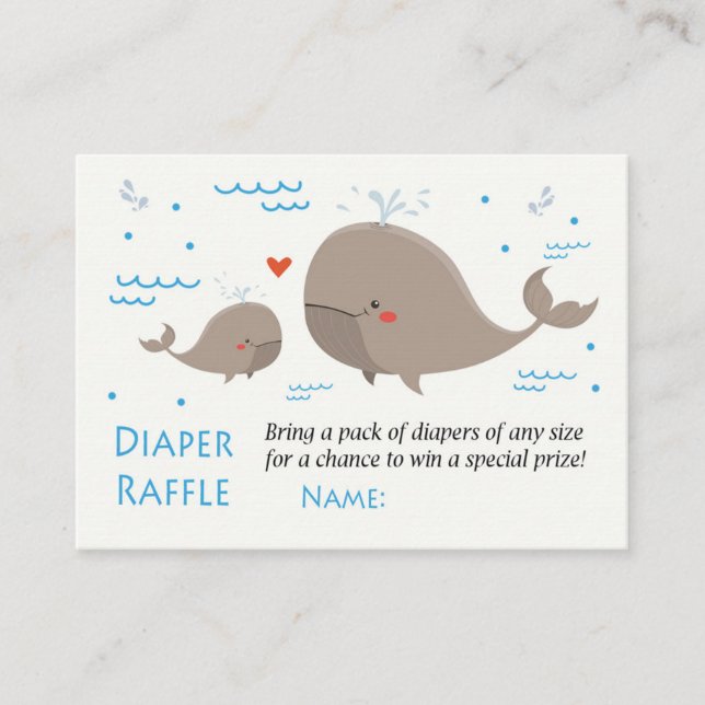 Whale Diaper Raffle Tickets (Vorderseite)
