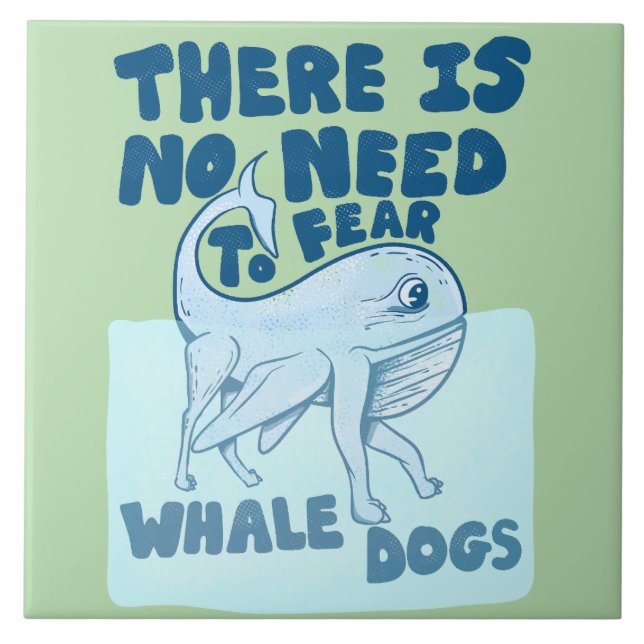 Whale Dog funny creature Fliese (Vorderseite)