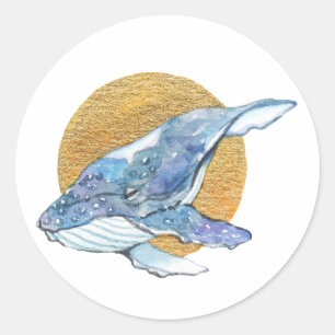 Whale Dream Runder Aufkleber