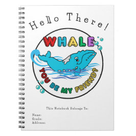 Whale du bist mein Freund Blue Bubble Humpback Wha Notizblock