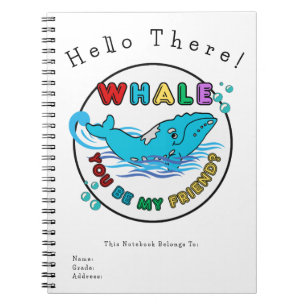 Whale du bist mein Freund Blue Bubble Humpback Wha Notizblock