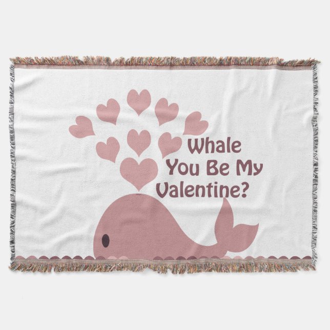 Whale du bist mein Valentine Decke (Vorderseite)