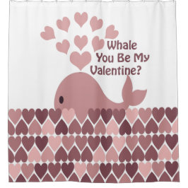 Whale du bist mein Valentine Duschvorhang
