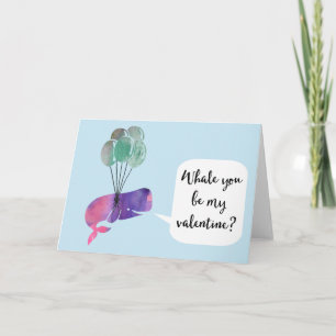 Whale, du bist mein Valentine Feiertagskarte