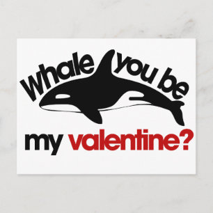 Whale, du bist mein Valentine Feiertagspostkarte