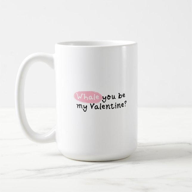 Whale, du bist mein Valentine Kaffeetasse (Links)