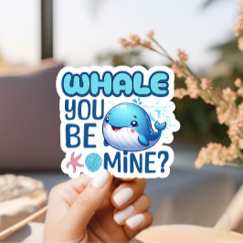 Whale du bist meine Whale Pun Liebe Aufkleber