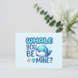 Whale du bist meine Whale Pun Liebe Feiertagspostkarte