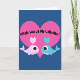 Whale du mein Valentine? Feiertagskarte