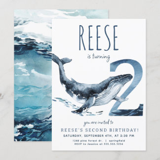 Whale - Einladung zum zweiten Geburtstag