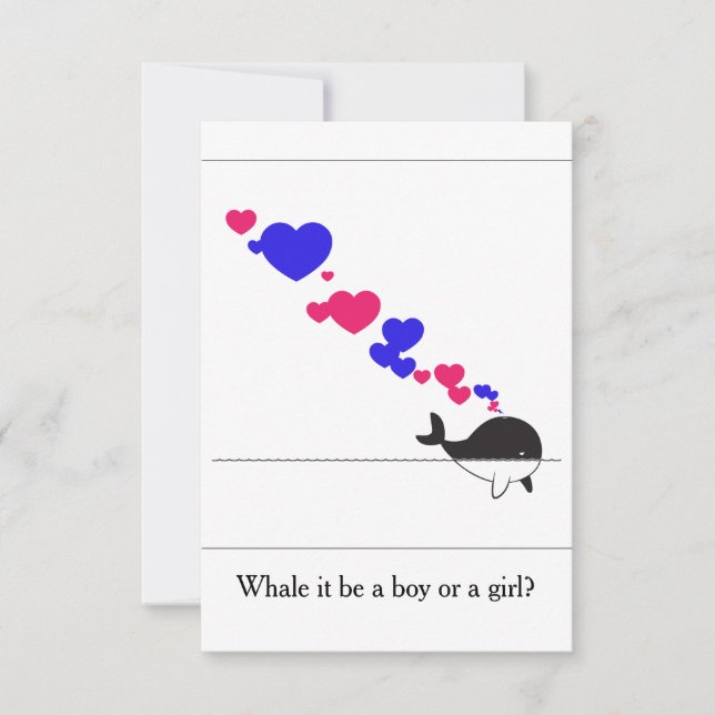 Whale es ein Junge oder ein Mädchen? Einladung (Vorderseite)