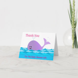 Whale Es ist ein Mädchen Baby Dusche Danke Karte