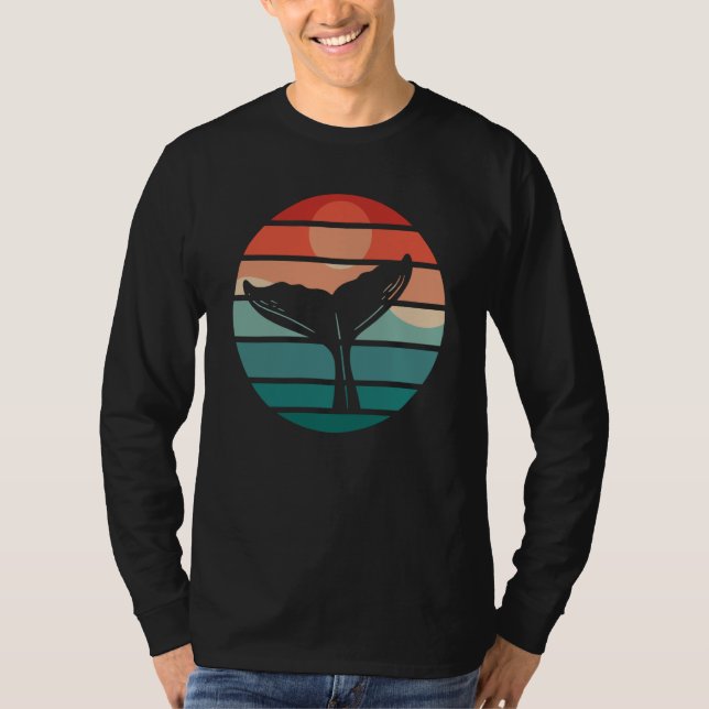Whale Fin Sunset Whale Watcher T-Shirt (Vorderseite)
