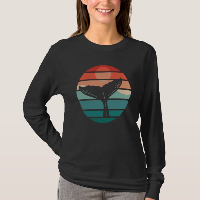 Whale Fin Sunset Whale Watcher T-Shirt (Vorderseite)