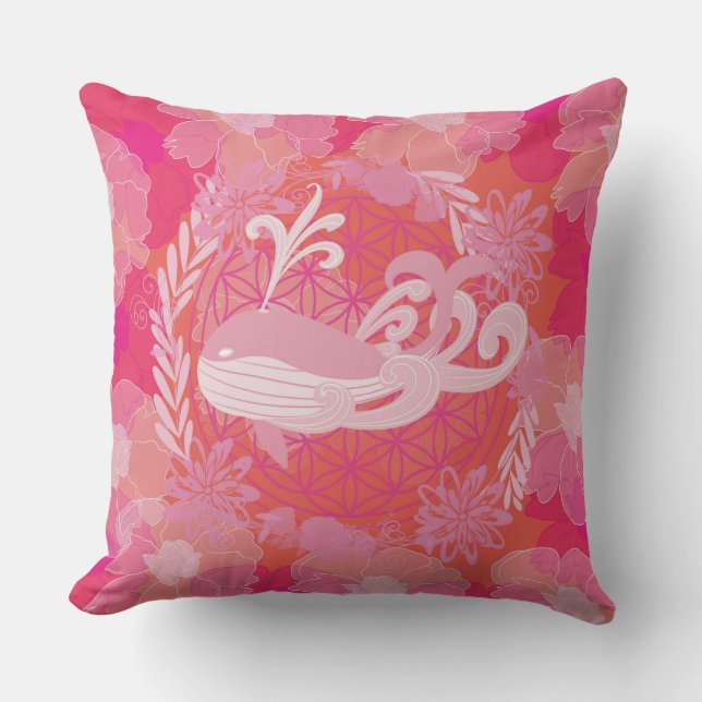 Whale flower of life kissen (Vorderseite)