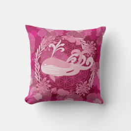 Whale flower of life kissen