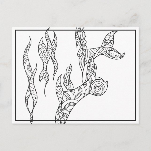 Whale Flukes Schwarze und weiße Postkarte (Vorderseite)