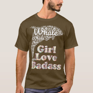 Whale Girl Badass Whale Rainbow Lieben Tier T-Shirt