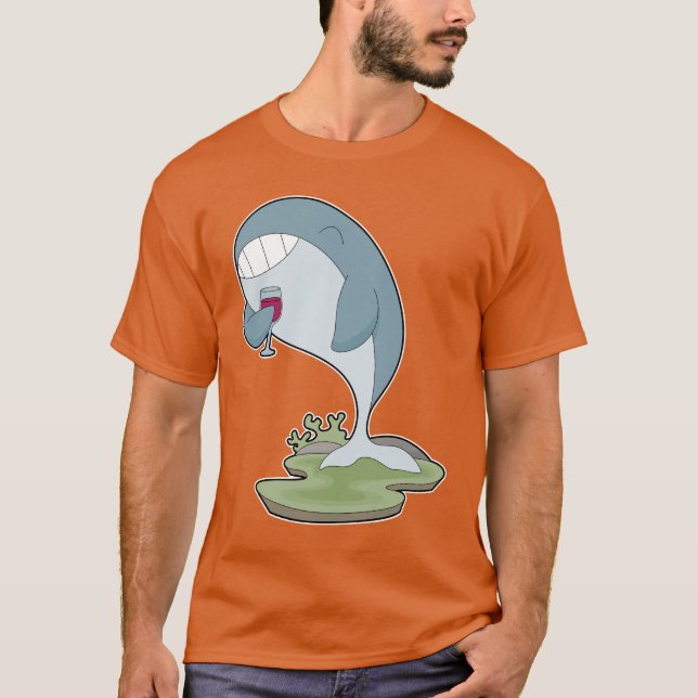 Whale Glass Red wine T-Shirt (Vorderseite)
