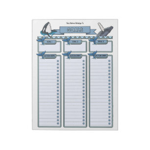 Whale Goal Planner Benutzerdefinierter Notepad Notizblock