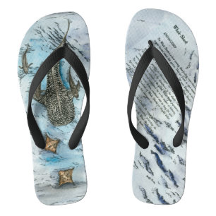 Whale-Hai-Handgemalt Flip Flops