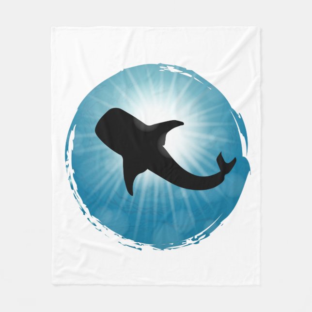 Whale Hai Unterwasser Wasserleben Fleecedecke (Vorderseite)