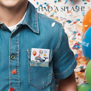 Whale hatte einen Splash Boys Geburtstag Personali Button