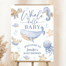 Whale Hello Baby Shower Boy Ocean Welcome Foam 