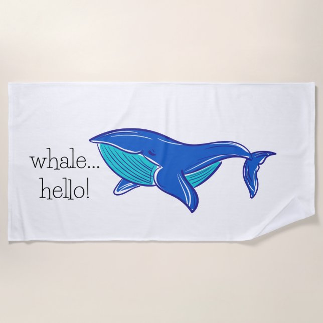 Whale Hello Beach Handtuch (Vorderseite)