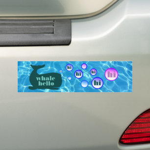 Whale Hello Bumper Sticker Autoaufkleber