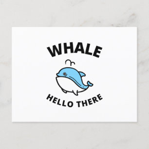 Whale hello dort ankündigungspostkarte