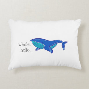 Whale Hello Funny Accent Pillow Dekokissen