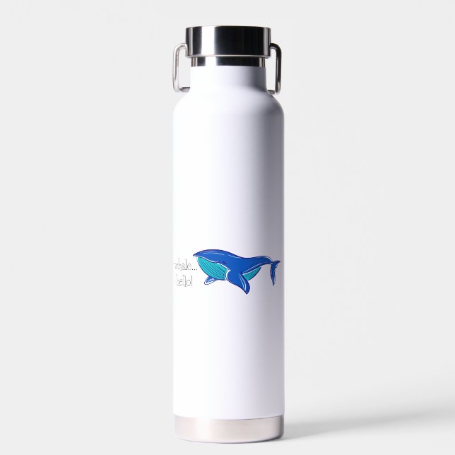 Whale Hello Personalisiert Water Flasche (Vorne)