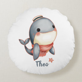 Whale Hello There! Rundes Kissen