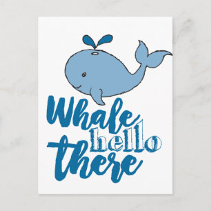 Whale Hello There Whale Cartoon Niedlich Baby Whal Postkarte