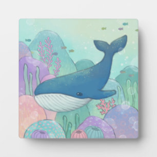 Whale Illustration Fotoplatte