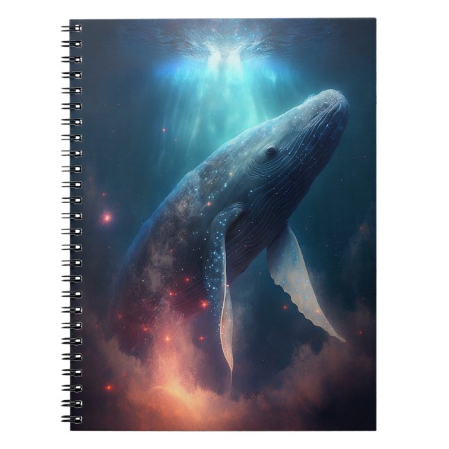 Whale in der Sky Fantasy Art Notizblock (Vorderseite)