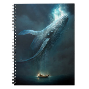 Whale in der Sky Fantasy Art Notizblock
